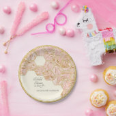 Vrijgezellenfeest Roos Gouden Glitter Marmer Hexag Papieren Bordje (Feest)