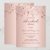 Vrijgezellenfeest roos gouden koperen dripsterren kaart (Voorkant / Achterkant)