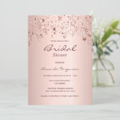 Vrijgezellenfeest roos gouden koperen dripsterren kaart (Staand voorkant)