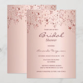 Vrijgezellenfeest roos gouden koperen dripsterren kaart (Voorkant / Achterkant)