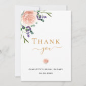 Vrijgezellenfeest roos gouden lavendel dank u kaar kaart (Voorkant)