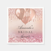 Vrijgezellenfeest roos gouden zwarte glitternaam servet (Voorkant)