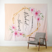 Vrijgezellenfeest roos gouden zwarte roze floralen wandkleed (In Situ (horizontaal))