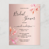 Vrijgezellenfeest roos goudfloralen briefkaart (Voorkant)