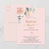 Vrijgezellenfeest roos goudfloreucalyptuselegant briefkaart (Voorkant / Achterkant)