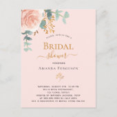 Vrijgezellenfeest roos goudfloreucalyptuselegant briefkaart (Voorkant)