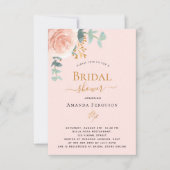 Vrijgezellenfeest roos goudfloreucalyptuselegant kaart (Voorkant)