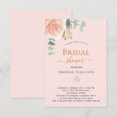 Vrijgezellenfeest roos goudfloreucalyptuselegant kaart (Voorkant / Achterkant)