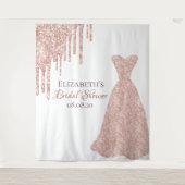 Vrijgezellenfeest roos goudglitterdrip wit wandkleed (Voorkant)