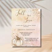 Vrijgezellenfeest roos goudpompoen herfst liefde uitnodiging briefkaart