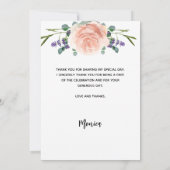 Vrijgezellenfeest roos lavendel foto dank u kaart (Achterkant)