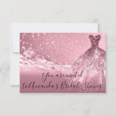 Vrijgezellenfeest Roos Roze dress Glitter Ocean Kaart (Voorkant)