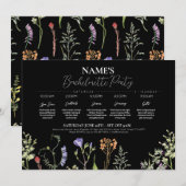 Vrijgezellenfeest Route Wildflowers Bloemen Donker Kaart (Voorkant / Achterkant)