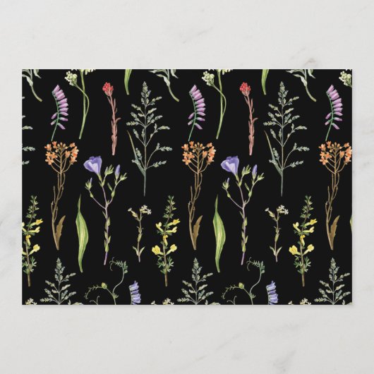 Vrijgezellenfeest Route Wildflowers Bloemen Donker Programmakaart (Achterkant)