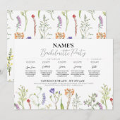 Vrijgezellenfeest Route Wildflowers Bloemen Kaart (Voorkant / Achterkant)