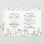 Vrijgezellenfeest Route Wildflowers Bloemen Programmakaart (Voorkant / Achterkant)