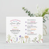 Vrijgezellenfeest Route Wildflowers Bloemen Programmakaart (Staand voorkant)