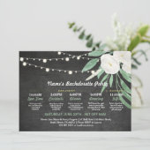 Vrijgezellenfeest Route Witte Bloem Rustieke Licht Kaart (Staand voorkant)