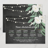 Vrijgezellenfeest Route Witte Bloem Rustieke Licht Kaart (Voorkant / Achterkant)