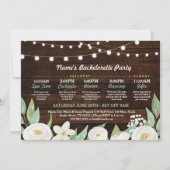 Vrijgezellenfeest Route Witte Bloem Rustieke Licht Kaart (Voorkant)