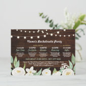 Vrijgezellenfeest Route Witte Bloem Rustieke Licht Kaart (Staand voorkant)