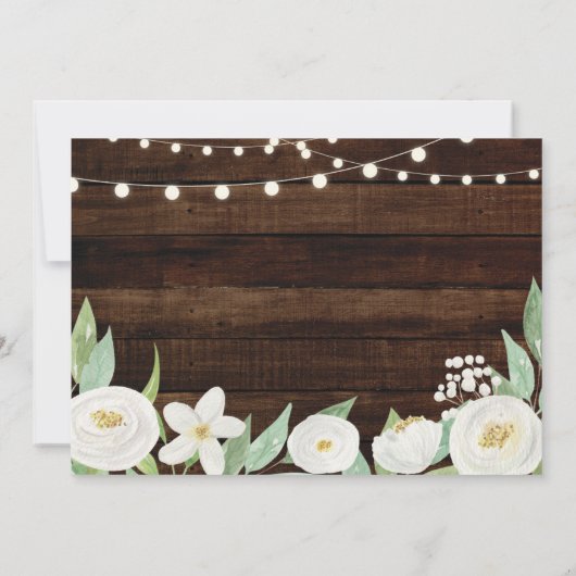 Vrijgezellenfeest Route Witte Bloem Rustieke Licht Kaart (Achterkant)