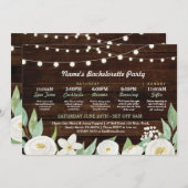 Vrijgezellenfeest Route Witte Bloem Rustieke Licht Kaart (Voorkant / Achterkant)