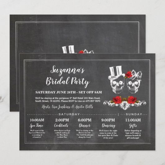 Vrijgezellenfeest Routebeschrijving Bachelorette S Kaart (Voorkant / Achterkant)