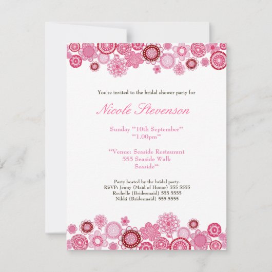 Vrijgezellenfeest Roze Aangepaste uitnodiging (Achterkant)