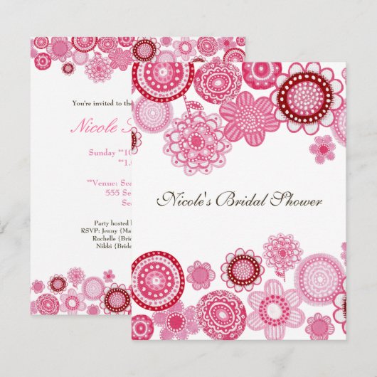 Vrijgezellenfeest Roze Aangepaste uitnodiging (Voorkant / Achterkant)