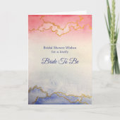 Vrijgezellenfeest Roze blauwe marmer Gold Waterver Kaart (Voorkant)