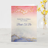 Vrijgezellenfeest Roze blauwe marmer Gold Waterver Kaart (Gele Bloem)