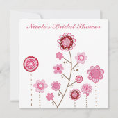 Vrijgezellenfeest Roze Bloemen Girly Uitnodiging (Voorkant)