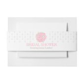 Vrijgezellenfeest roze bloemen grijze hartband uitnodigingen wikkel (Voorkant Voorbeeld)