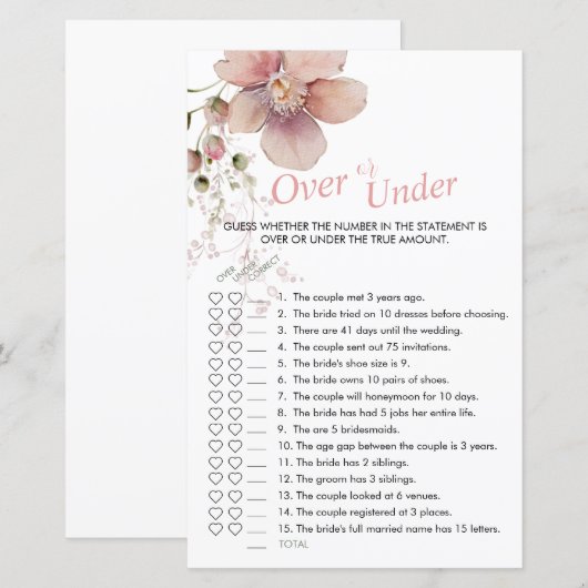 Vrijgezellenfeest Roze Bloemen Over of Onder Spel (Voorkant / Achterkant)