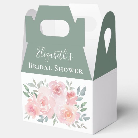 Vrijgezellenfeest Roze Bloemen Waterverf Favor Box Bedankdoosjes (Geopend)