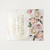 Vrijgezellenfeest Roze Bloemen Welkom Achtergrond Wandkleed (Voorkant (horizontaal))