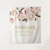 Vrijgezellenfeest Roze Bloemen Welkom Achtergrond Wandkleed (Voorkant)