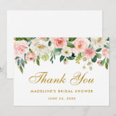 Vrijgezellenfeest Roze blozen Bedankt van Floral G Kaart (Voorkant / Achterkant)