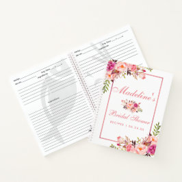 Vrijgezellenfeest roze blush bloemenrecept notitieboek