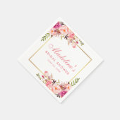 Vrijgezellenfeest Roze Blush Goud Lijst Bloemen Servet (Hoek)