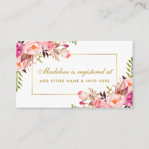 Vrijgezellenfeest Roze Blush Goud Registry Insert Informatiekaartje