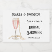 Vrijgezellenfeest roze bubbels parels prosecco sparkling wijnetiket (Enkel label)