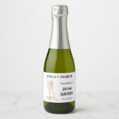 Vrijgezellenfeest roze bubbels parels prosecco sparkling wijnetiket (Voorkant)