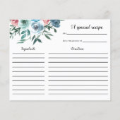 Vrijgezellenfeest Roze en Blauwe bloemen Recipcard (Voorkant)