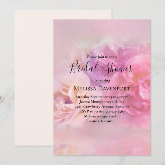 Vrijgezellenfeest  roze en witte anjers kaart (Voorkant / Achterkant)