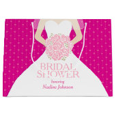 Vrijgezellenfeest roze gepersonaliseerde grote ges groot cadeauzakje (Voorkant)