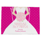 Vrijgezellenfeest roze gepersonaliseerde grote ges groot cadeauzakje (Achterkant)