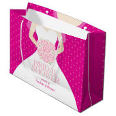 Vrijgezellenfeest roze gepersonaliseerde grote ges groot cadeauzakje (Voorkant Gekanteld)