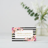 Vrijgezellenfeest Roze Gestreepte Registry Insert  Informatiekaartje (Staand voorkant)